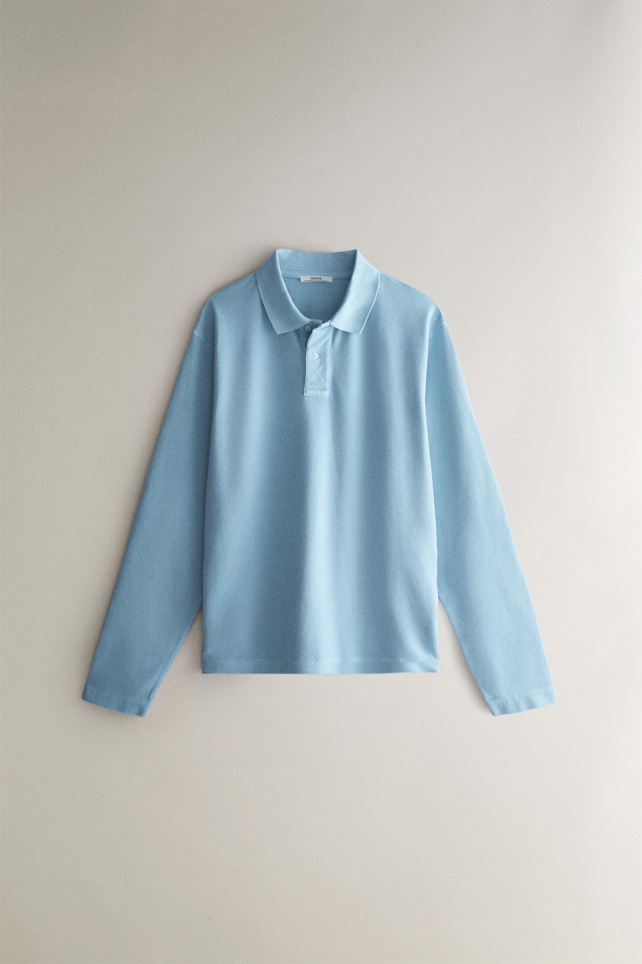 LONG SLEEVE COTTON POLO SHIRT